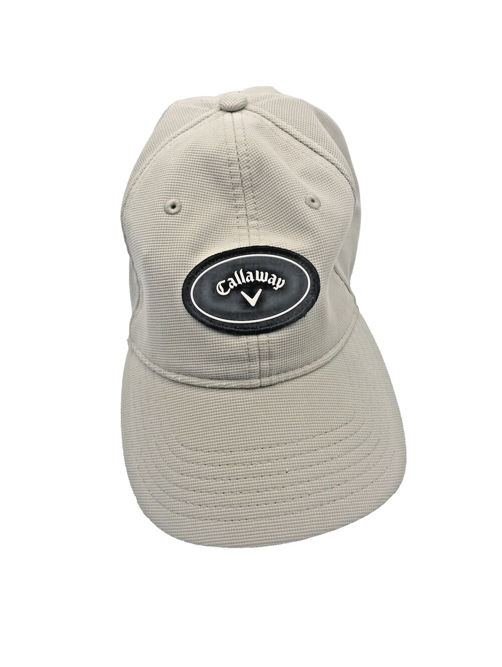Callaway Golf Hat Round Logo Khaki Tan A-flex Ball Cap Baseball Sz S/M Small Med